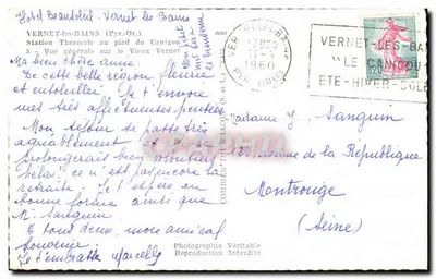 Vernet-les-Bains — Vista generale del Vecchio Vernet — Fotografia Vera Proibita — Verso