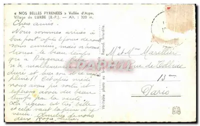 Villaggio di Lurbe — Val d'Aspe — Editore C. Paris — Verso
