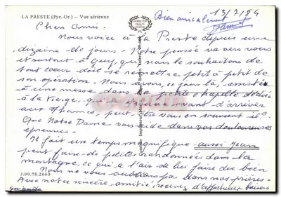 La Preste (Pyrénées-Orientales) — Luftbild — Drucker M. Gourier — Rückseite