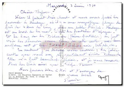 Twee Spaanse douaniers — Biriatou (Frankrijk) — Éditions Laviette, G-3010 — Achterkant
