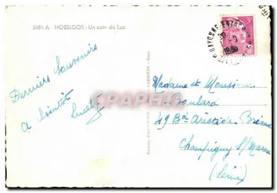 Hossegor — Kąt jeziora — Wydawnictwo d'Art d'Et Or — Rewers