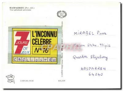 Hasparren (Pyr. Atl.) — Ogólny widok z lotu — Combier drukarz Mâcon N°16 — Rewers