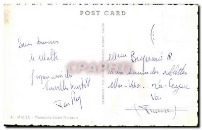 Malte — Vue du Phoenixia Hotel Floriana — éditeur : The Stamp Trading Agency, Malta — Verso