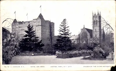 Hotel San Remo — Central Park, N.Y. City — J. Koehler N.Y. — Igreja da Divina Paternidade