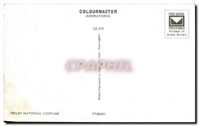 Donna in costume nazionale gallese — scena di fiume — Colourmaster International, GS 273 — Verso