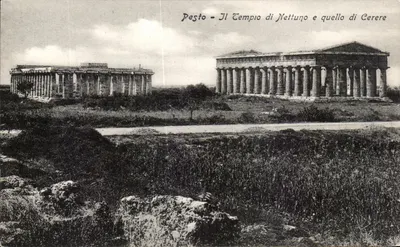 Pesto — Tempio di Nettuno e quello di Cerere — Wyd. Vincenzo Cataneo — Salerno, nr 973
