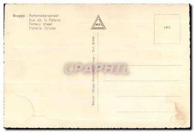 Brukselka - Pottemakersstraat — wydawca Brugs Personeelschap, nr 1411 — Rewers