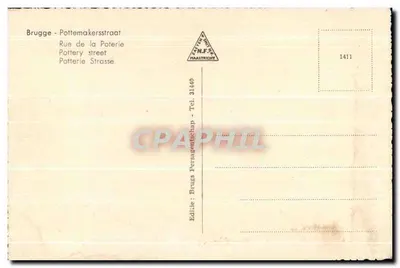 Brukselka - Pottemakersstraat — wydawca Brugs Persagenschap, nr 1411 — Rewers