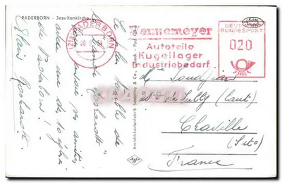 Paderborn - Igreja dos Jesuítas — fotografia do editor Bennemeyer & Co. — n° 020 — Verso