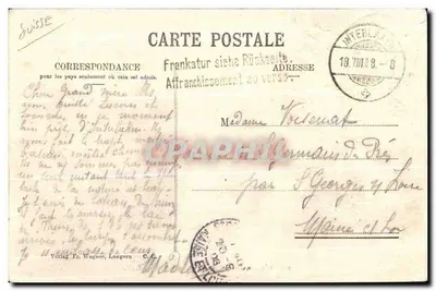 Brünigbahn no colo a 1010 m — editor Wagner, n° 969 — Verso