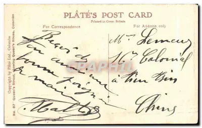 Vue de Queen's Street em Colombo — Plâté's Post Card Ltd, Colombo — Verso
