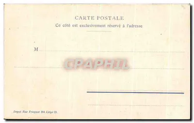Pavilhão do Montenegro e Sérvia — Exposição de Liège 1905 — Depósito Rue Fragnée 204 Liège — Verso