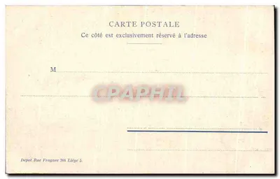 Pałac Festiwalowy — Wystawa Uniwersalna i Międzynarodowa, Liège 1905 — Depozyt Rue Fragnee 204 Liège 5 — Rewers