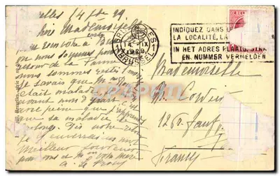 La Panne — Digue Ouest — Du Phare Gernay i Du Phare Englebert — wydawca N. JESS, seria 9 — Rewers