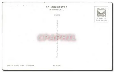 Trajes nacionais galés — editor Colourmaster International, n° GS 252 — Verso