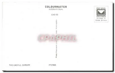 Het Kasteel van Cardiff — panoramische weergave — Colourmaster International CAD 53 — Achterkant