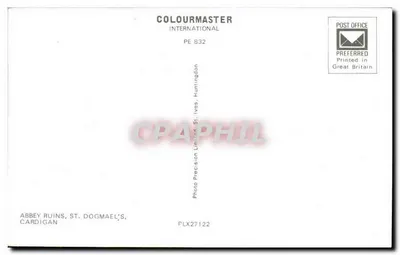 Ruínas da abadia de St. Dogmael — Cardigan — edição Colourmaster International PE 832 — Verso