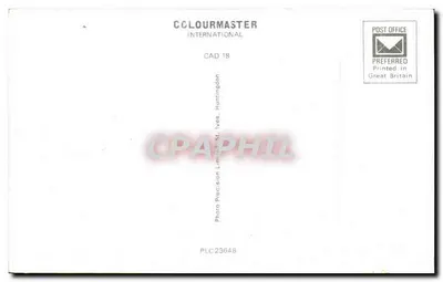 Cardiff — vista notturna del domo, castello e aeroporto — Colourmaster International — Verso