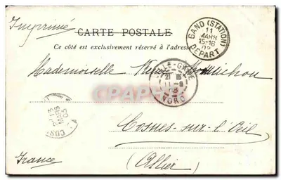 Gand — Pomnik Liévin Bauwens — Atelier phototyp. De Graeve, Gand N° 9 — Rewers