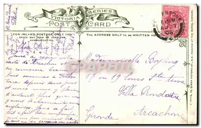 Fythe — Most nad Kanałem Wojskowym — J. Davis, seria kartek pocztowych Victoria n°1361 — Rewers