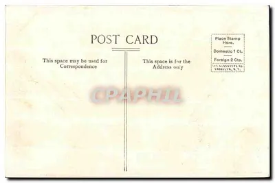 Bilhete postal antigo Visão posterior de Bancroft Hall Academia Naval — Verso