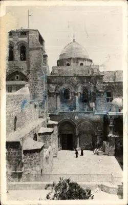 Bilhete postal antigo Igreja do Santo Sepulcro Israel