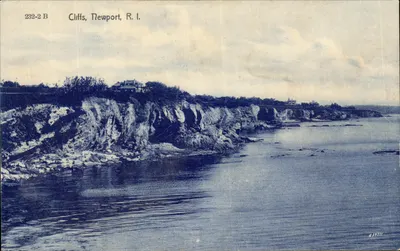 Cliffs, Newport, R. I. — widok skał i wybrzeża — wydawca Blanchard, Young & Co.