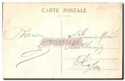 LYON — A Cheia do Rio Ródano (Janeiro de 1910) — Barcos amarrados no Quai de Retz — E. R. — Verso