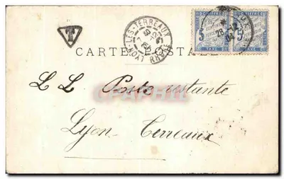 Mimi James — jovem mulher sorridente com um pássaro — Lyon, 1904 — Verso
