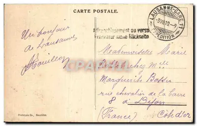 Lausanne — De waterval Sauvabelin — Fototype Do., Neuchâtel, n° 1474 — Achterkant