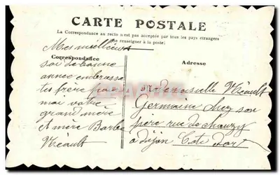 Ręka trzymająca bukiet fiołków — Przypomnienie o dobrym roku — wydawca nie widoczny — Rewers