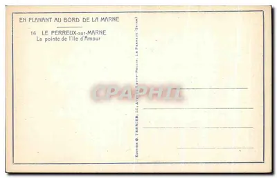 Le Perreux-sur-Marne — La pointa dell'Isola d'Amore — Edizione G. Terrier, 55, Avenue Léopold-Hollin, Le Perreux (Sèvne) — Verso