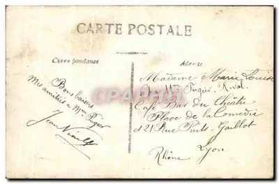 Mil Tendresses — Sujeito: jovem mulher em vestido roxo e véu, cercada por um arco de lavanda — editor J.E. Paris, n° 2204 — Verso