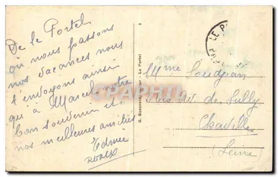 Le Portel — A Praia, vista das Falésias (lado Norte) — G.G. 53 — Verso