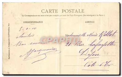 Montceau-les-Mines — Hôtel de Ville et Rue Carnot — G. Courcel, éditeur — Verso