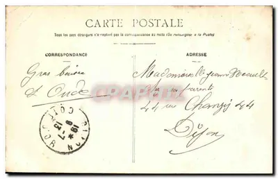 Bilhete postal antigo A Borgonha Histórica Cerco de Alesia Vercingetorix se rendendo a César — Verso
