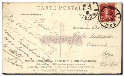 L'Escargotière — Um souvenir de — A. Thabard — Verso