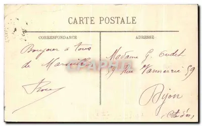 Marseille — Le Château du Pharo — éditeur X X, n° 55 — Verso