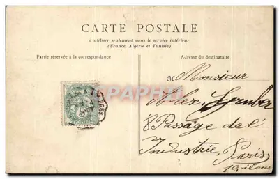 Bilhete postal antigo Cerdon La Place du Bourg — Verso