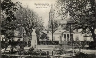Castelnau-d'Aude — Praça Victor Hugo e Palácio de Justiça — Edição Barthe, Castelnau-d'Aude