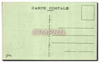 Phalsbourg — Place d'Armes e Monumento do Geral Lobau — editor 'Cartes 'La Cigogne'', n° 1227 — Verso