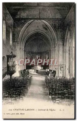 Château-Landon — Interior da Igreja — L. Collin, fot.-edit. Moret, n°334