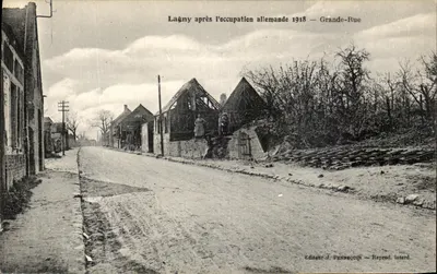 Lagny após a ocupação alemã de 1918 — Grande-Rua — Editor J. Pennquin