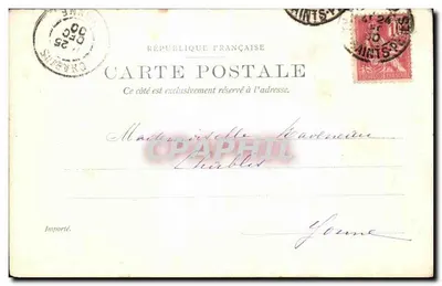 Antieke ansichtkaart Parijs Het Louvre Pavillon Richelieu — Achterkant