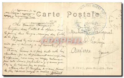 Um cumprimento de Paris — XVIIIº arrondissement — F. F. Paris — Verso