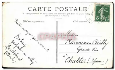Cartolina d'epoca Parigi Buttes Chaumont Le Rocher — Verso