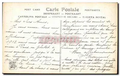A criança com a boneca — escultura de Louis d'Ambrosio — editor Artistes Français — Verso