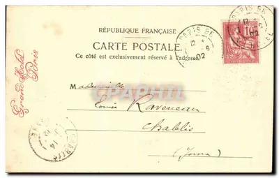 Widok z Paryża z Katedry Notre-Dame do Mostu Tournelle — Grand Hôtel Paris — wydawca nieznany, numer serii nieodczytelny — Rewers