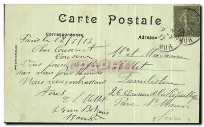 Paryż — Katedra Notre-Dame — Wydawca E. Dina, Versailles — Rewers