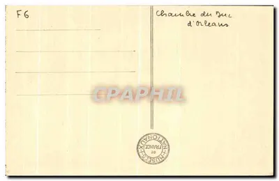 Quarto do Duque de Orleães — Palácio de Fontainebleau — editor A.L. n°13 — Verso